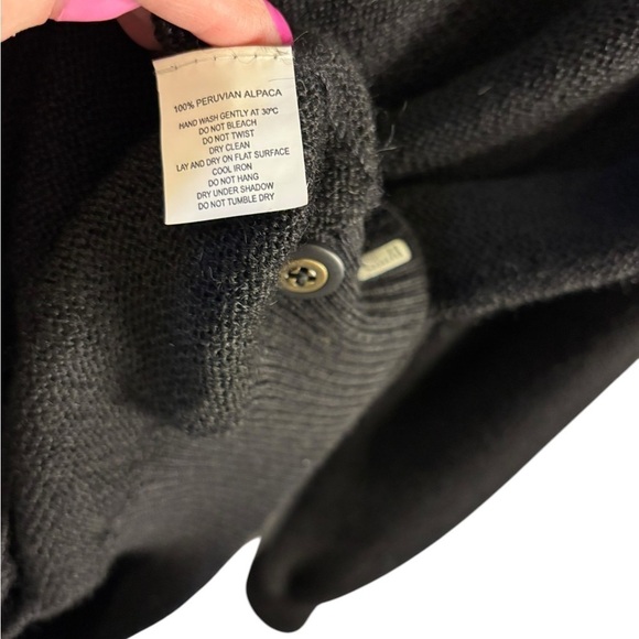 Inca Fashions Peruvian Alpaca Golf Cardigan Vintage Professional Black Men - Picture 6 of 11